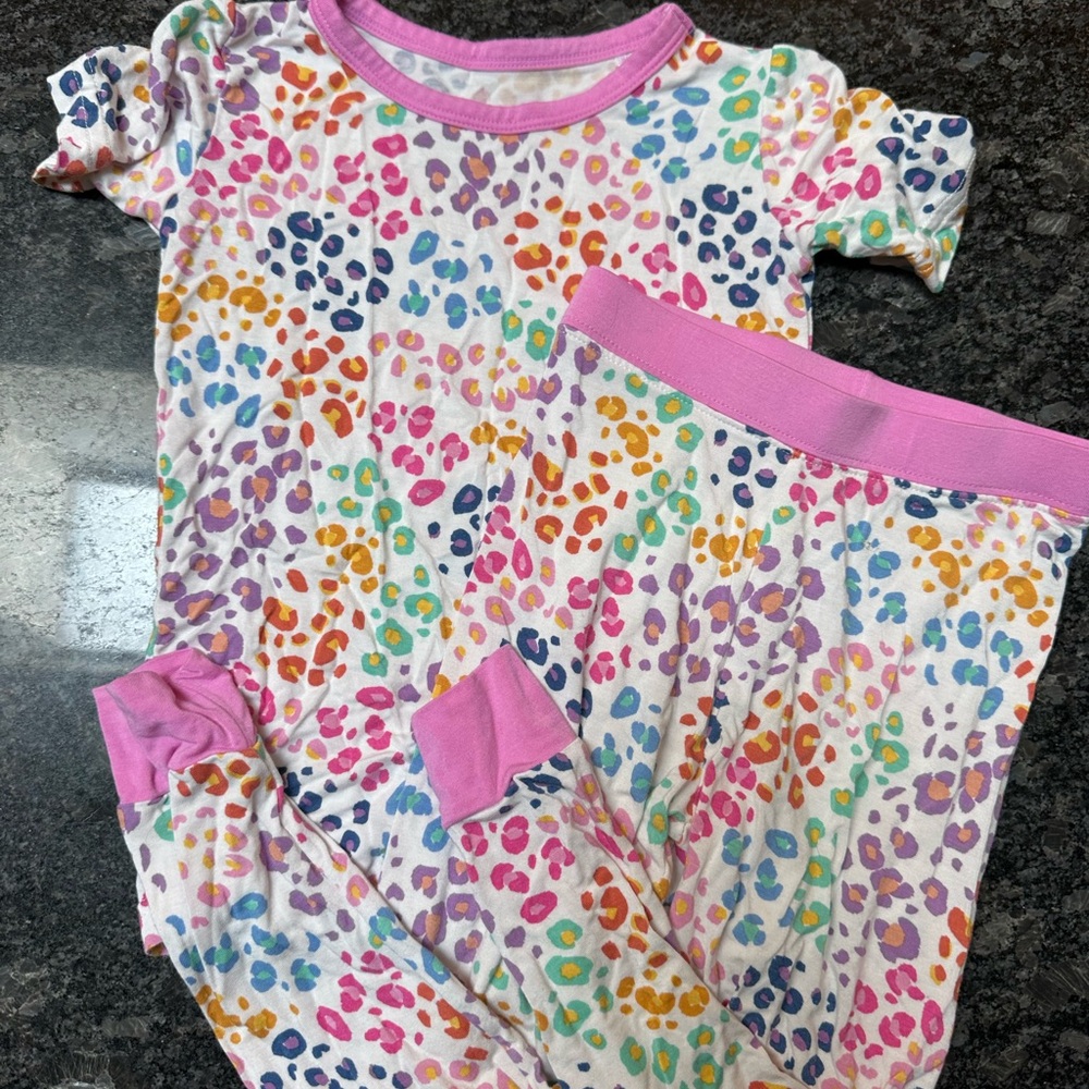 Little Sleepies Rainbow Leopard 2 Piece Pajama Set - 2T